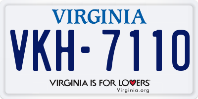 VA license plate VKH7110