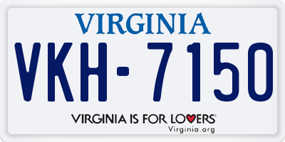 VA license plate VKH7150