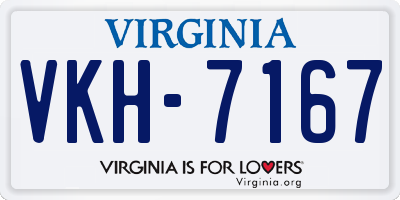 VA license plate VKH7167