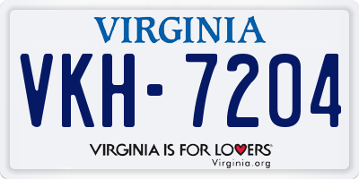 VA license plate VKH7204