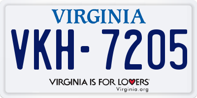 VA license plate VKH7205