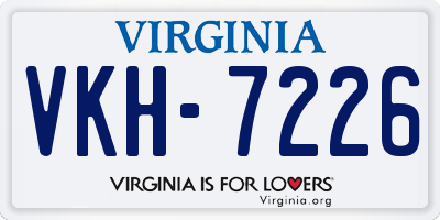 VA license plate VKH7226