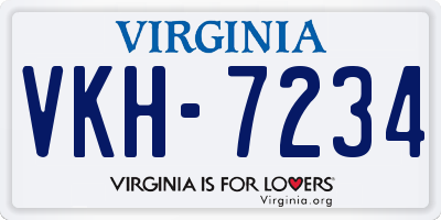 VA license plate VKH7234