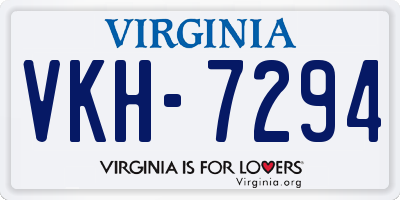 VA license plate VKH7294