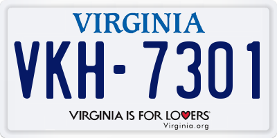 VA license plate VKH7301