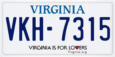 VA license plate VKH7315