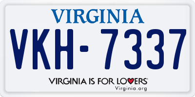 VA license plate VKH7337