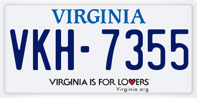 VA license plate VKH7355