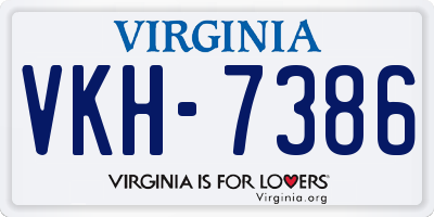 VA license plate VKH7386
