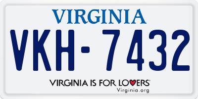 VA license plate VKH7432