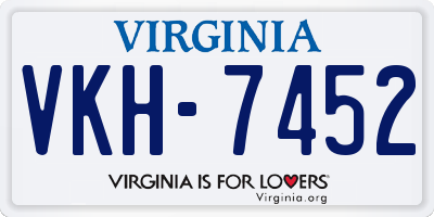 VA license plate VKH7452