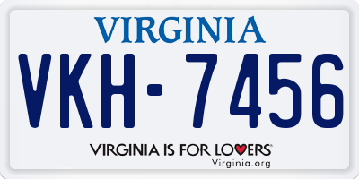 VA license plate VKH7456