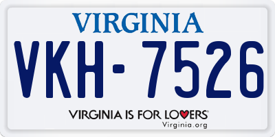 VA license plate VKH7526