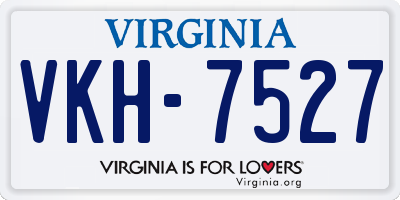 VA license plate VKH7527