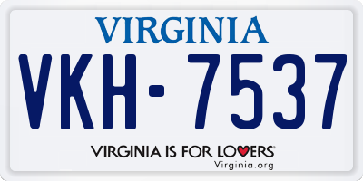 VA license plate VKH7537