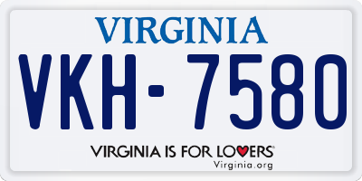 VA license plate VKH7580