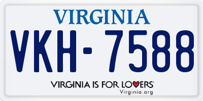 VA license plate VKH7588