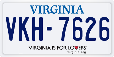VA license plate VKH7626