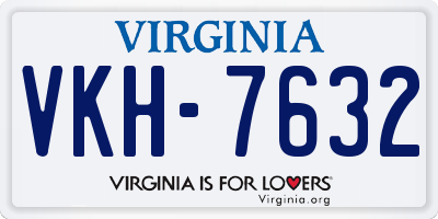 VA license plate VKH7632