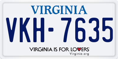 VA license plate VKH7635