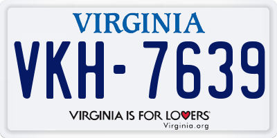 VA license plate VKH7639