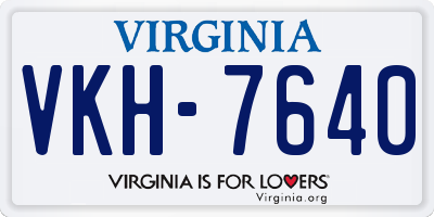 VA license plate VKH7640