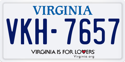 VA license plate VKH7657
