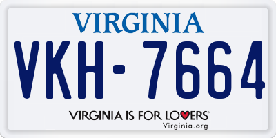 VA license plate VKH7664
