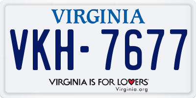 VA license plate VKH7677