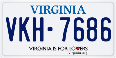 VA license plate VKH7686