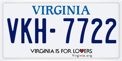 VA license plate VKH7722