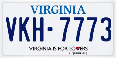 VA license plate VKH7773