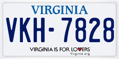 VA license plate VKH7828