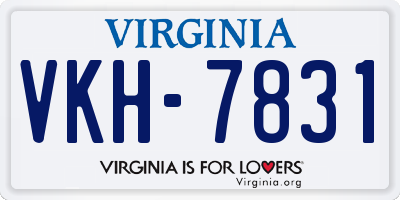 VA license plate VKH7831