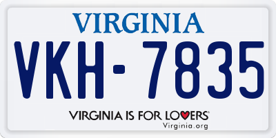 VA license plate VKH7835