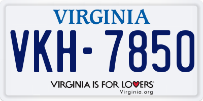 VA license plate VKH7850