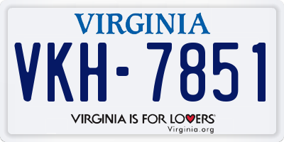 VA license plate VKH7851