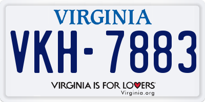 VA license plate VKH7883