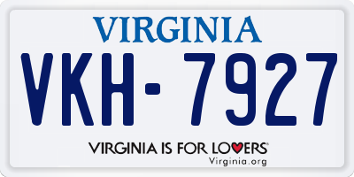 VA license plate VKH7927