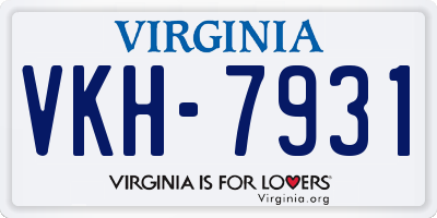 VA license plate VKH7931