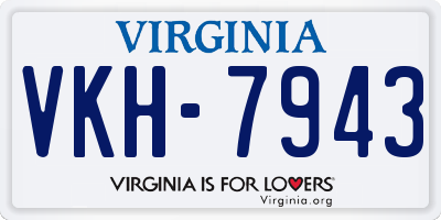 VA license plate VKH7943