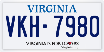 VA license plate VKH7980
