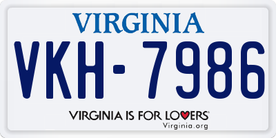 VA license plate VKH7986