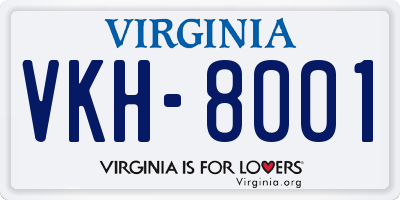 VA license plate VKH8001