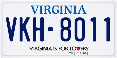 VA license plate VKH8011