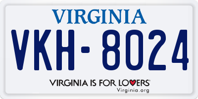VA license plate VKH8024