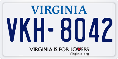 VA license plate VKH8042