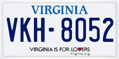 VA license plate VKH8052