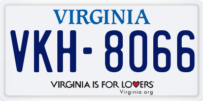 VA license plate VKH8066