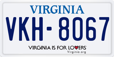 VA license plate VKH8067